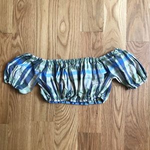 Vintage plaid crop top